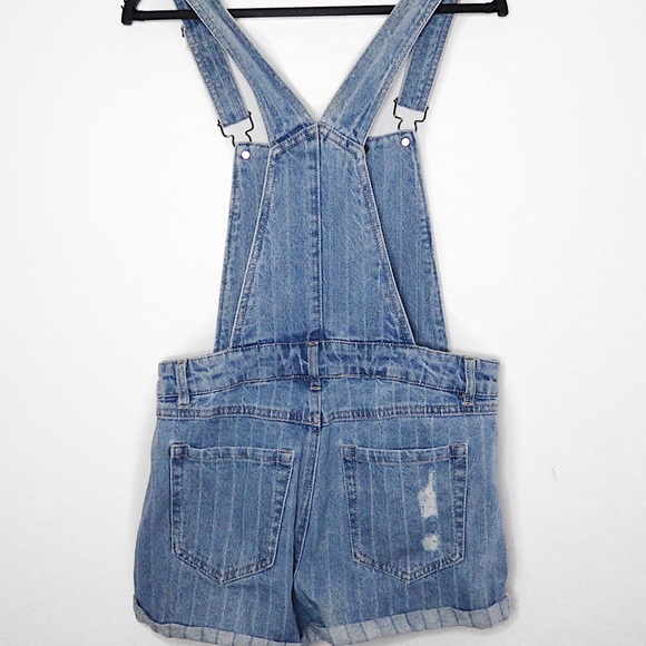Forever 21 | Denim Distressed Overalls - Picture 2 of 6